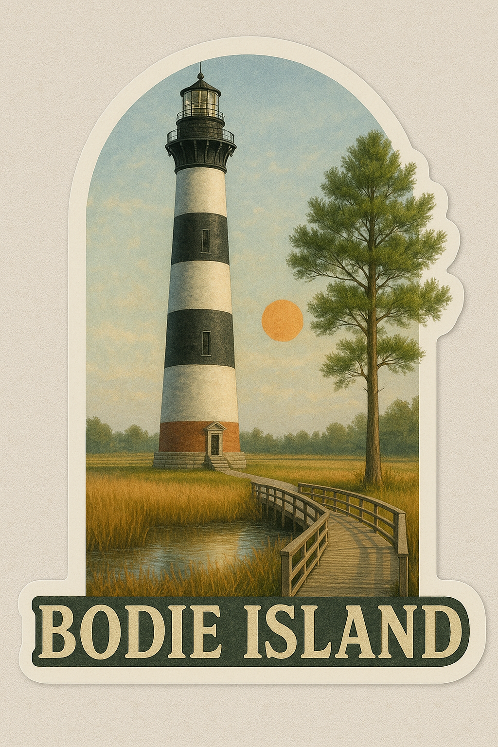 Bodie Island Lighthouse UV Printed Decal – Outer Banks Collection