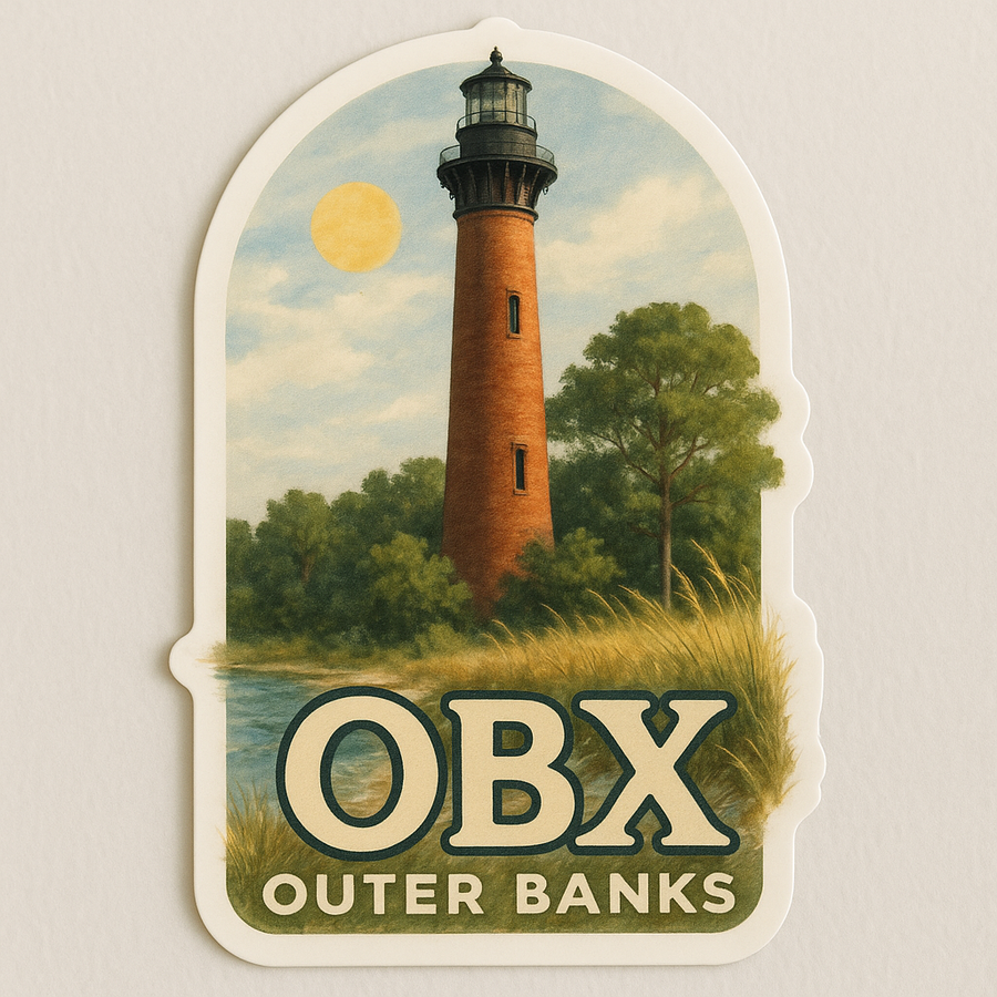 OBX Outer Banks UV Printed Decal – Currituck Beach Lighthouse Edition
