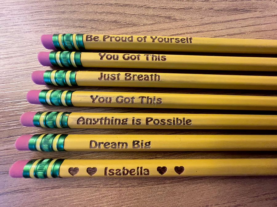 Personalized Laser-Engraved Pencils – Set of 12