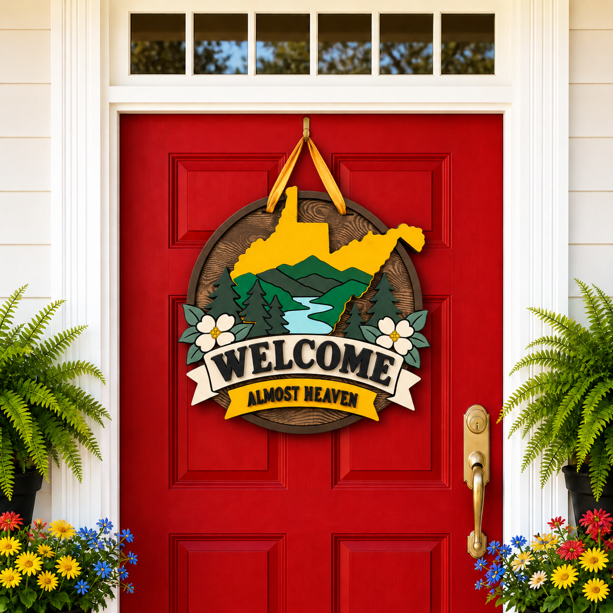 West Virginia “Almost Heaven” Welcome Door Sign